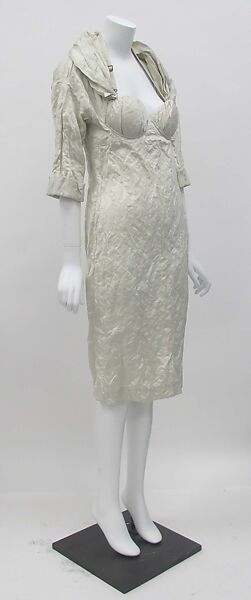 Ensemble, Prada (Italian, founded 1913), (a) cotton, metal, silk, (b, c) cotton, (d, e) snakeskin, leather, Italian