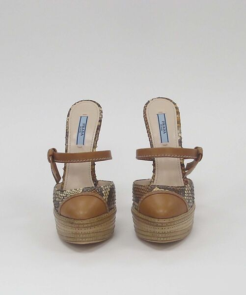 Ensemble, Prada (Italian, founded 1913), (a) cotton, metal, (b) cotton,  mother-of-pearl, metal, (c, d) cotton, metal, (e) cotton, metal, (f) cotton, mother-of-pearl, (g, h) cotton, (i, j) snakeskin, leather, Italian