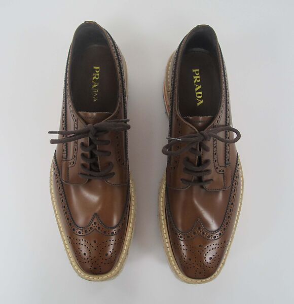 Ensemble, Prada (Italian, founded 1913), (a) plastic, metal, (b) cotton, silk, metal, (c, d) leather, plastic (foam), hemp, Italian