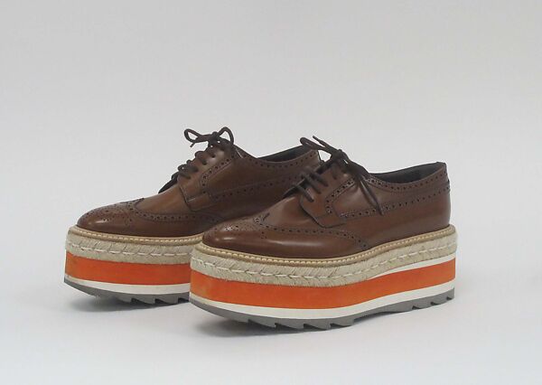 Ensemble, Prada (Italian, founded 1913), (a) plastic, metal, (b) cotton, silk, metal, (c, d) leather, plastic (foam), hemp, Italian