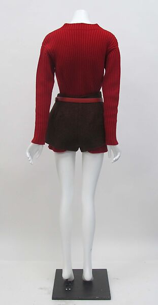 Ensemble, Prada (Italian, founded 1913), (a) wool, synthetic, (b) wool, silk, cotton, metal, (c) leather, metal, (d, e) leather, (f, g) leather, synthetic, metal, (h) leather, silk, metal, (i) leather, metal, Italian