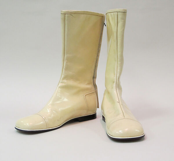 Boots, André Courrèges (French, Pau 1923–2016 Neuilly-sur-Seine), leather, plastic (polyurethane), French 