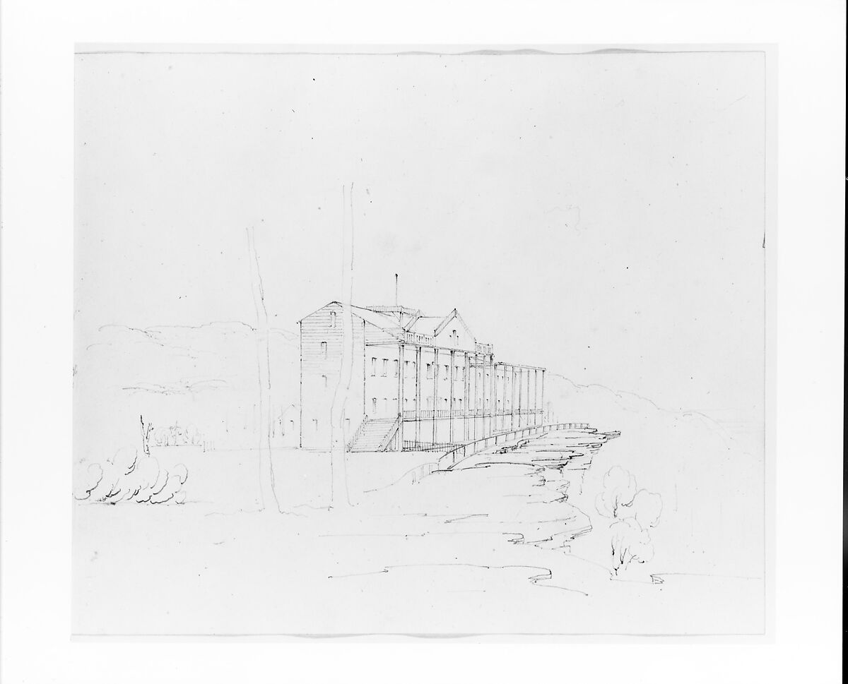 Sketchbook of Lake George, Catskill Mountains, and Hudson River Subjects, John William Casilear (American, New York 1811–1893 Saratoga Springs, New York), Drawings in graphite and pen and ink on off-white wove paper, bound in leather and cloth panels, American