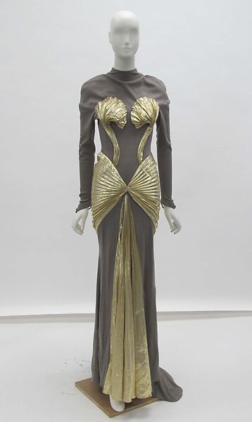 Dress, Mugler (French, founded 1974), wool, synthetic, metal, French 