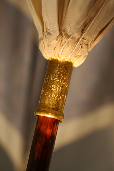 Parasol, silk, wood, metal, glass, cotton, French