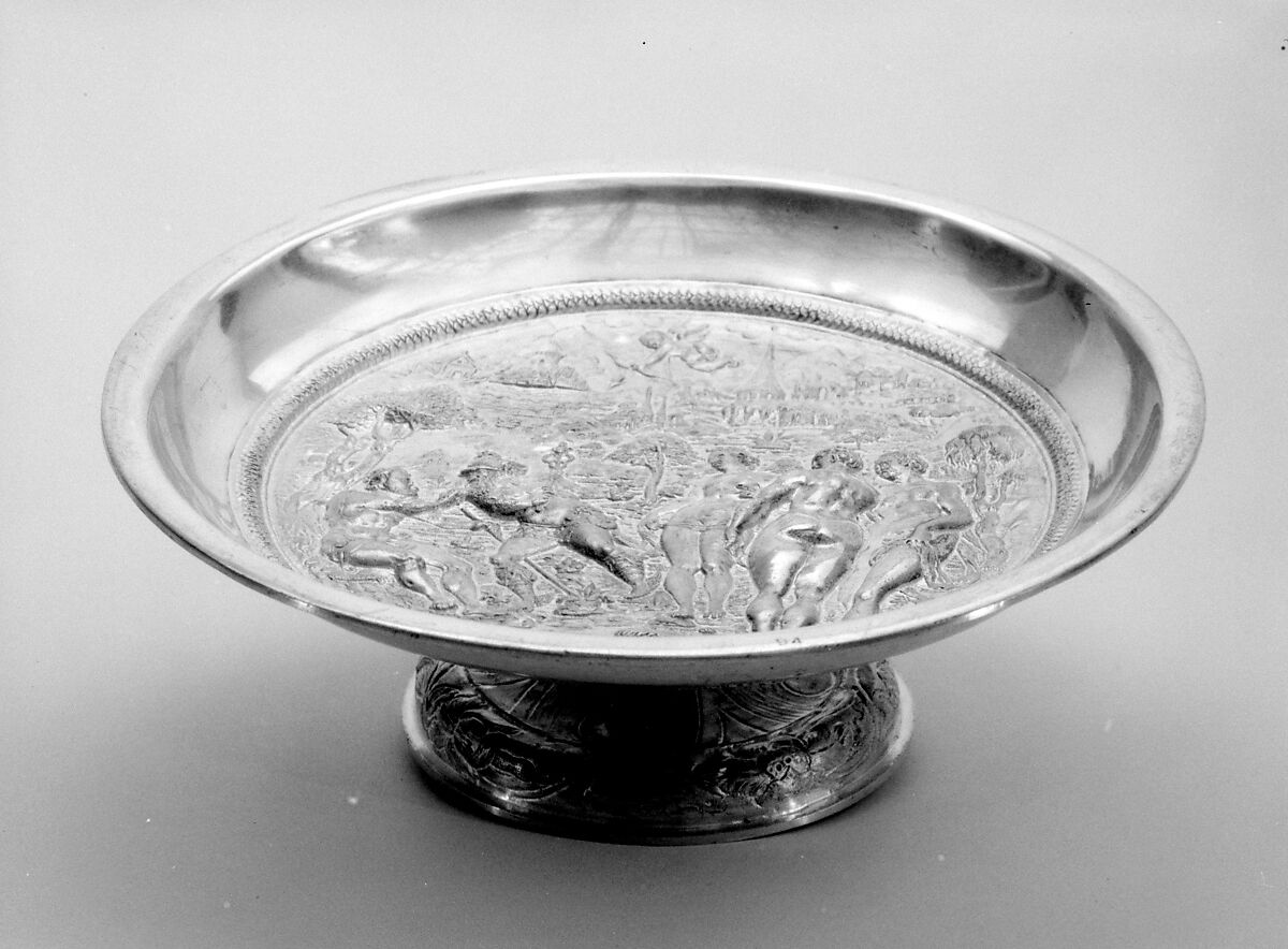 Tazza, Silver on base metal, British, after Italian original 