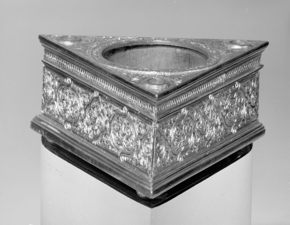 Inkstand, Silver gilt, British, after Italian original 