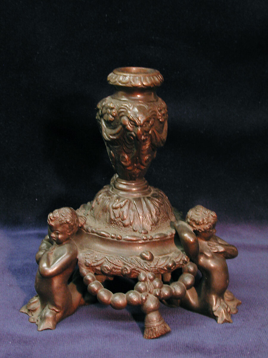 Candlestick, Bronze, British, after Italian original 