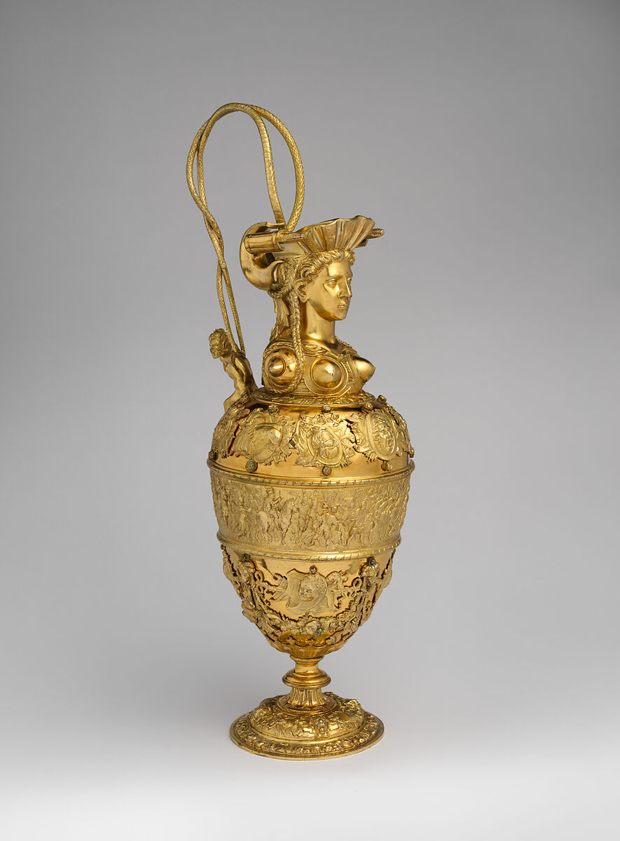 Ewer, Franchi and Son, Electroformed copper, silver plated and gilt, British, London, after Flemish, Antwerp original 