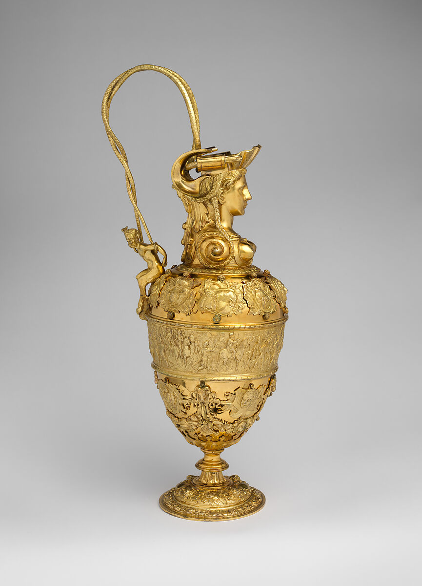 Ewer, Franchi and Son, Electroformed copper, silver plated and gilt, British, London, after Flemish, Antwerp original