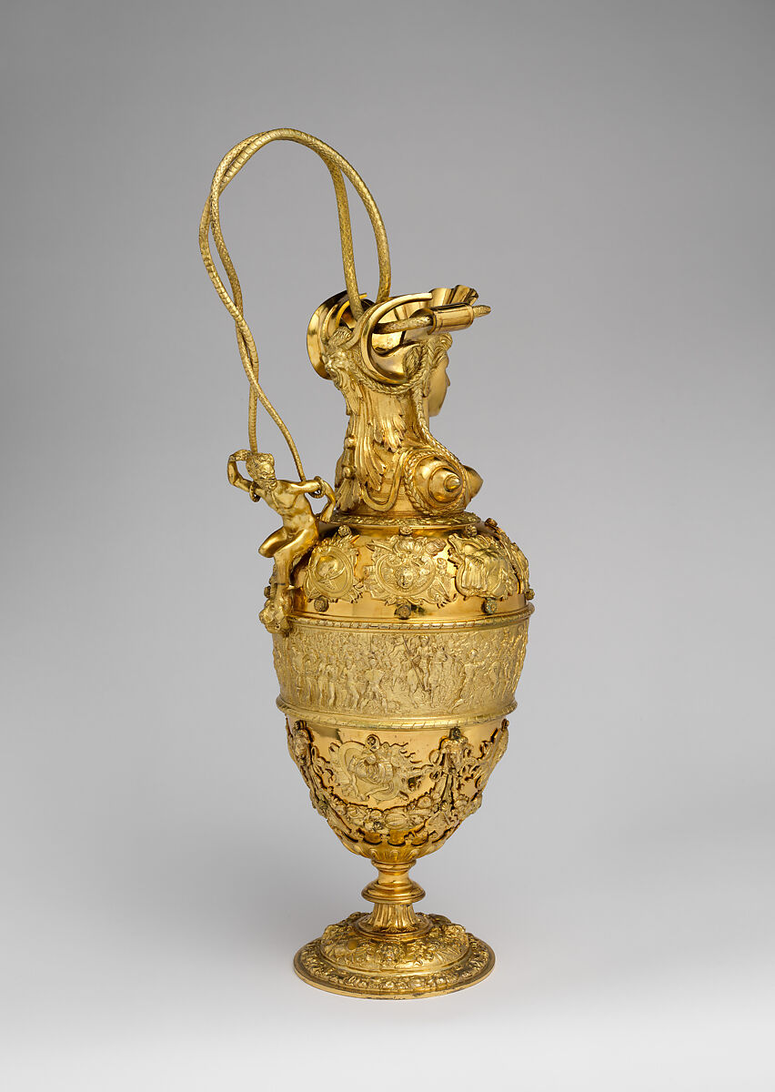 Ewer, Franchi and Son, Electroformed copper, silver plated and gilt, British, London, after Flemish, Antwerp original