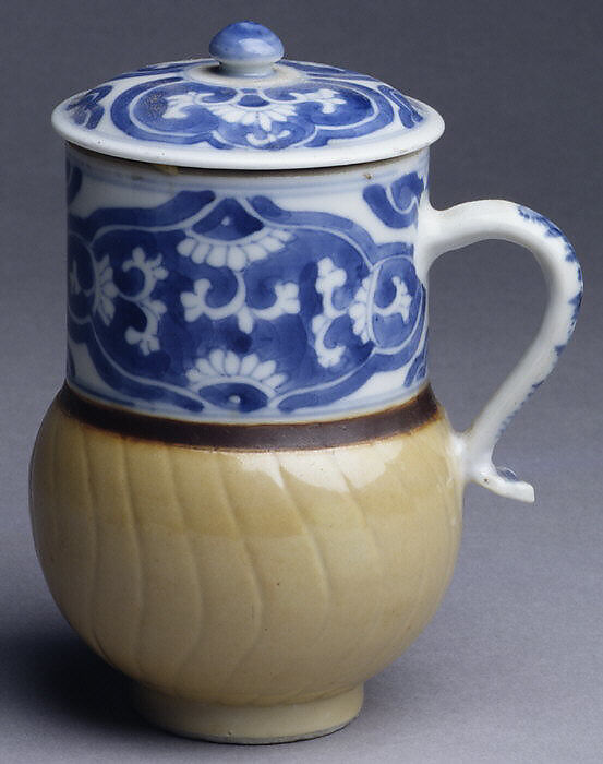 Jug with cover, Hard-paste porcelain, Chinese, probably for Dutch market