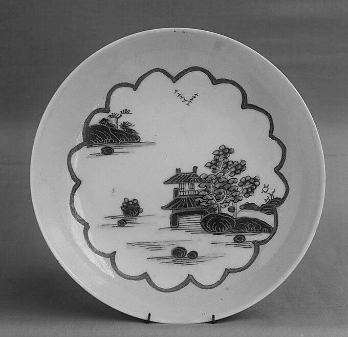 Beaker and saucer, Hard-paste porcelain, Chinese with European decoration