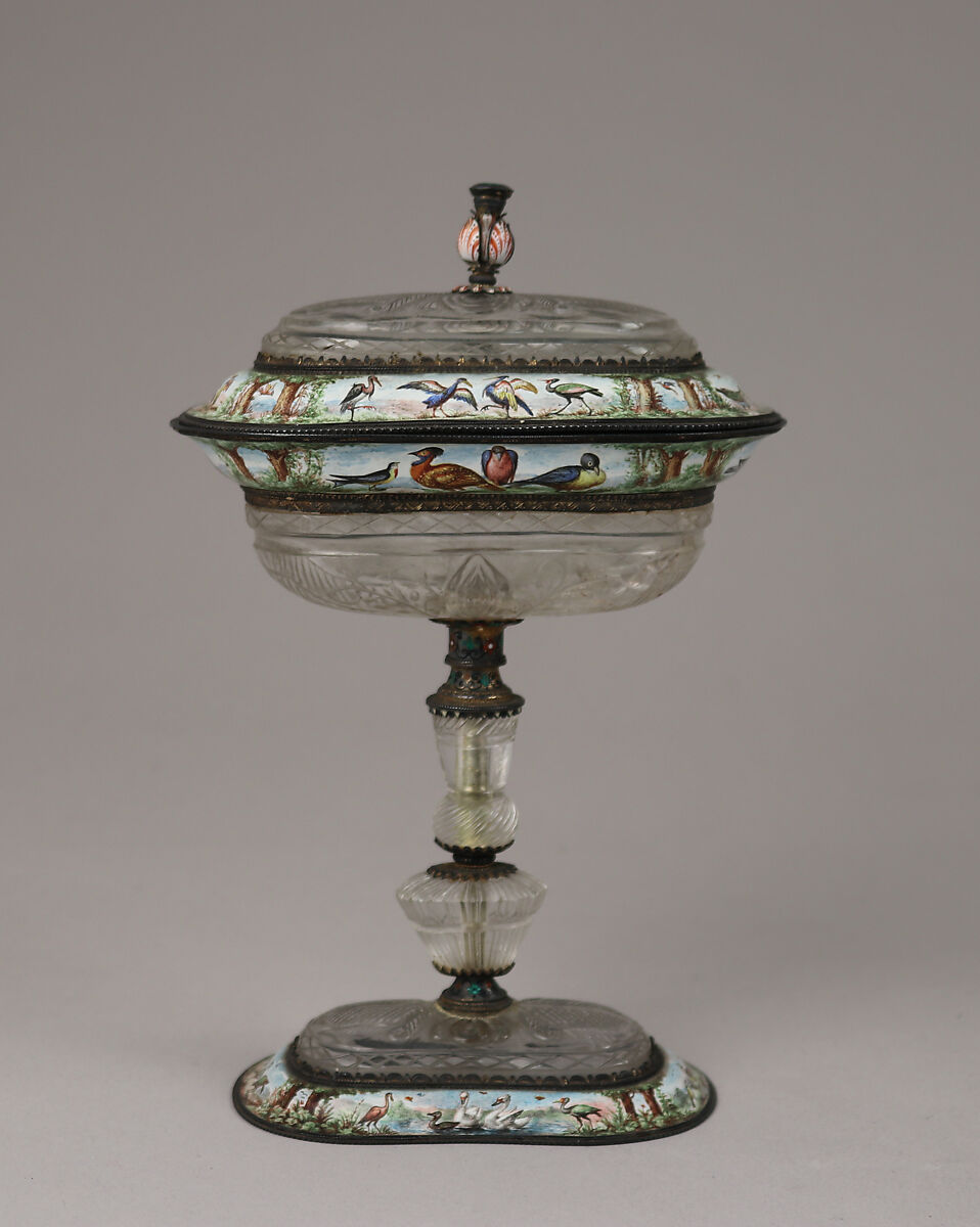 Standing cup, Rock crystal, enamel on silver-gilt, Austrian 