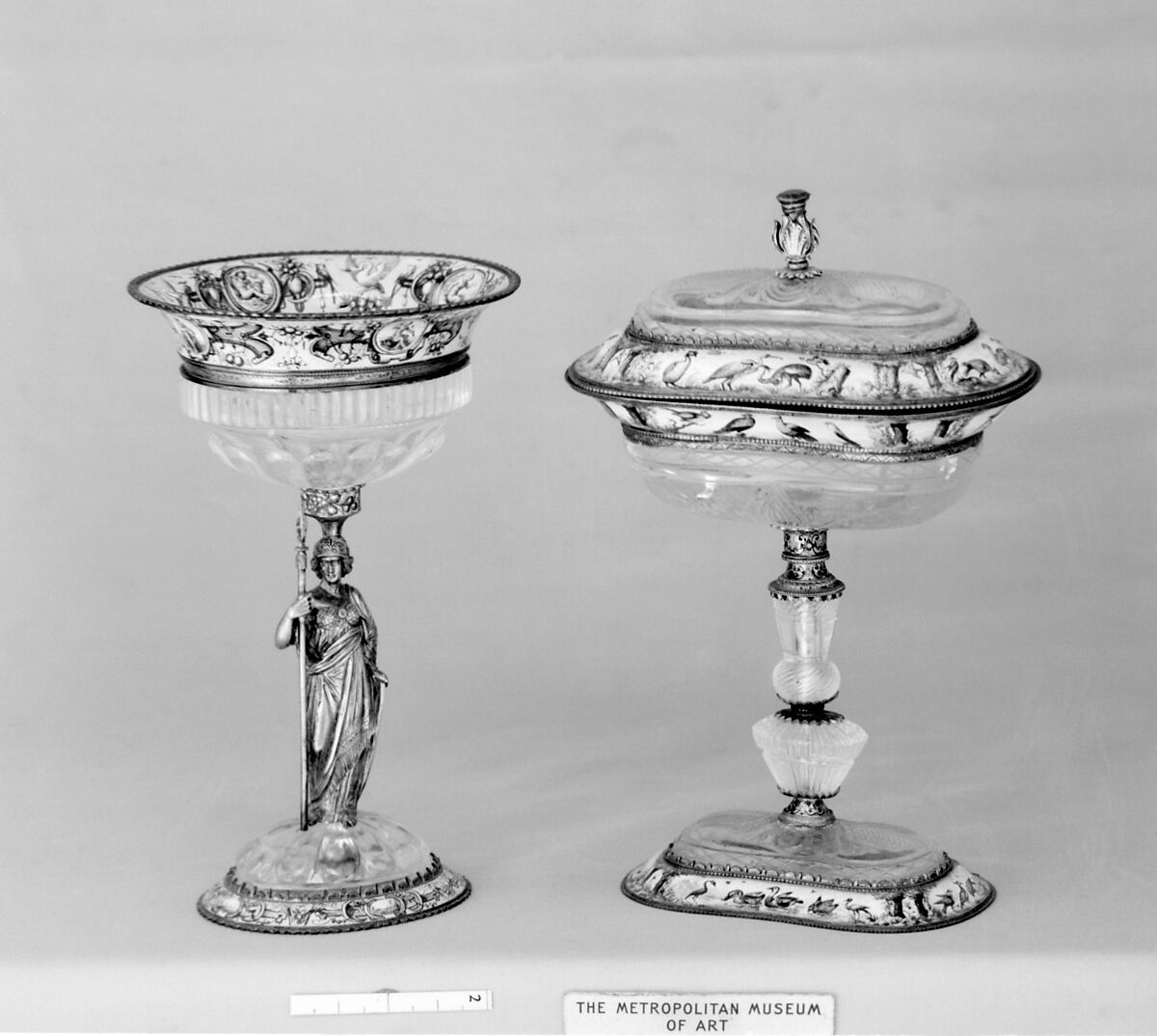 Standing cup, Rock crystal, enamel on silver-gilt, Austrian