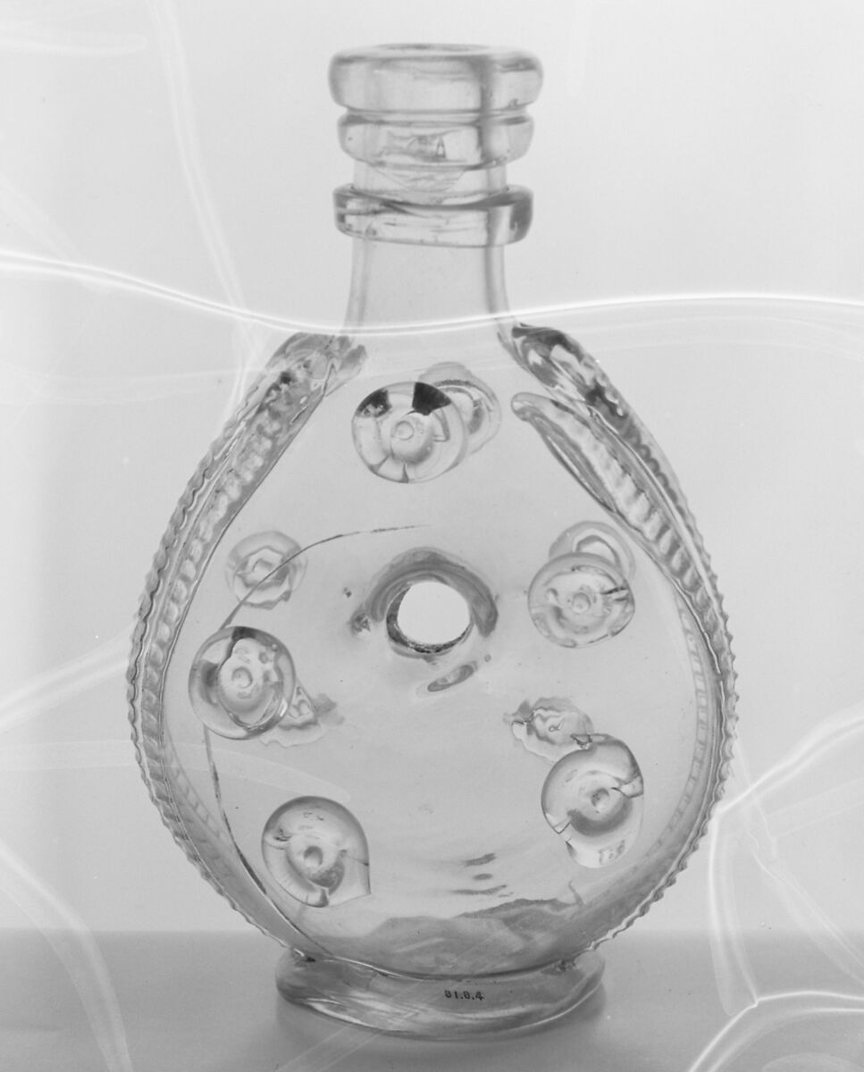 Annular bottle, Glass, French 