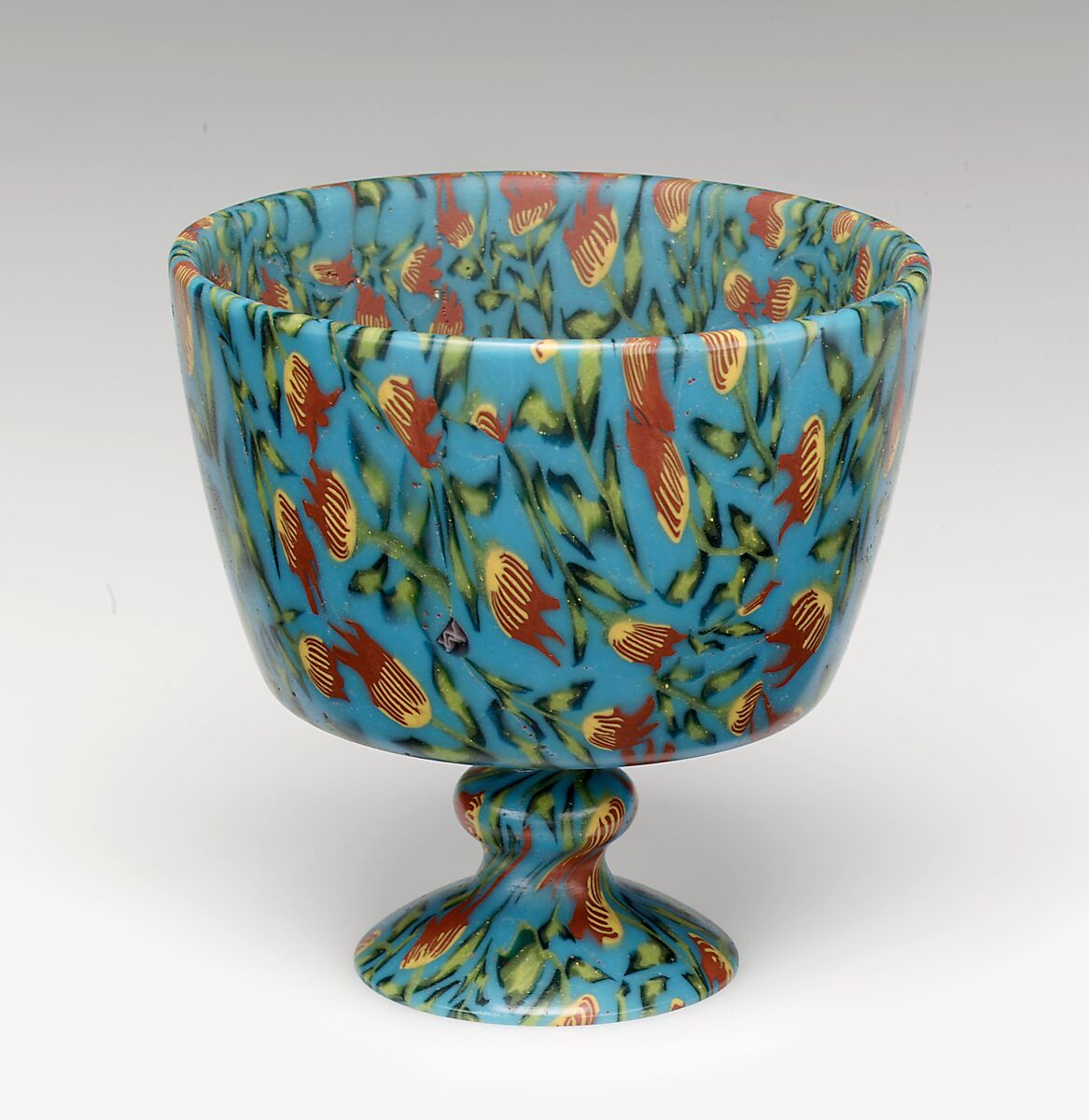 Footed millefiori bowl, Vincenzo Moretti (Italian, 1835–1901), Glass, Italian, Venice (Murano) 