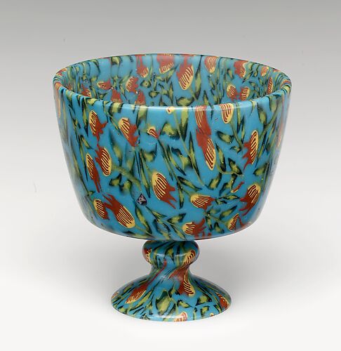 Footed millefiori bowl
