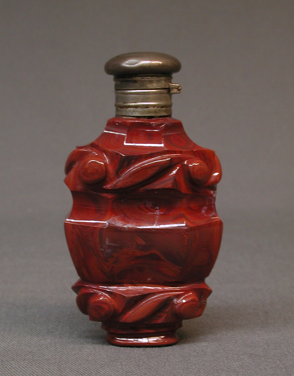 Scent bottle, Lithyalin glass, Bohemian 