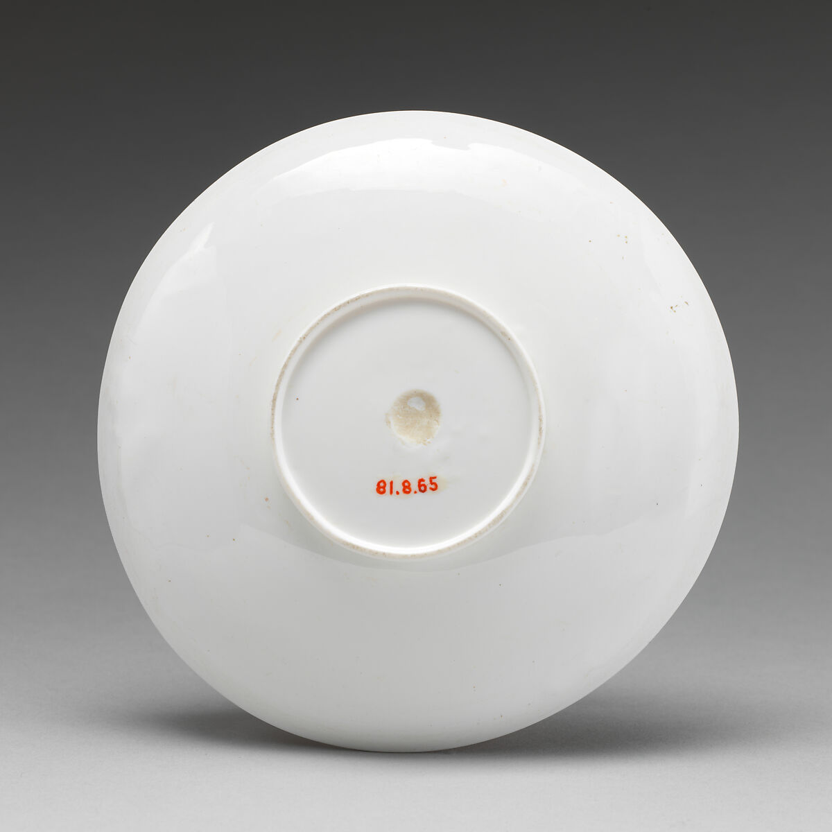 Beaker and saucer, Probably Miotti Family Workshop (Italian, Murano), Opaque white glass (lattimo), blowen with enamel and gilding, Italian, Venice (Murano)