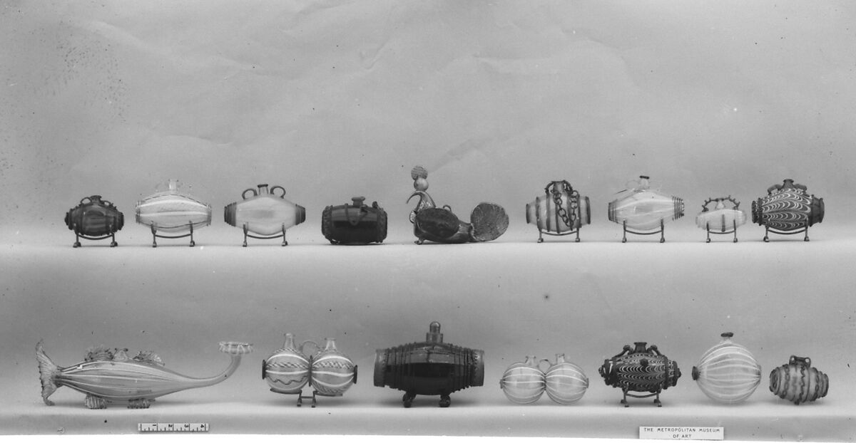 Oil lamp, Glass, Italian, Venice (Murano)