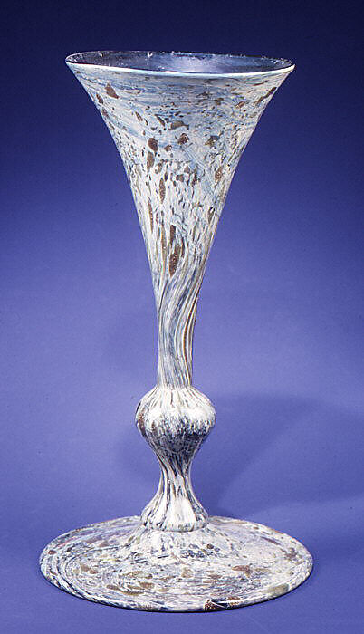 Blue and golden-toned aventurine glass vase, glass, Italian, Venice (Murano) 