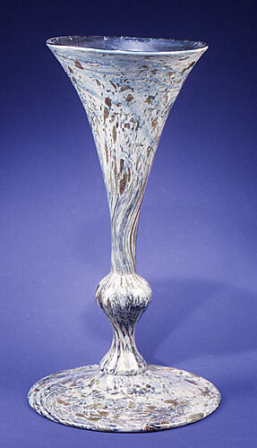 Blue and golden-toned aventurine glass vase