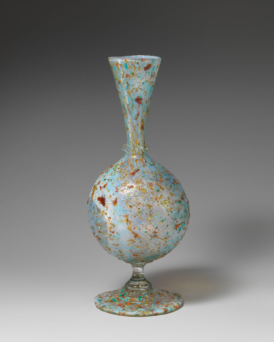 Vase, Attributed to Giuseppe Barovier (Italian, 1853–1942), Glass: blown and hot-worked, Italian, Venice (Murano)