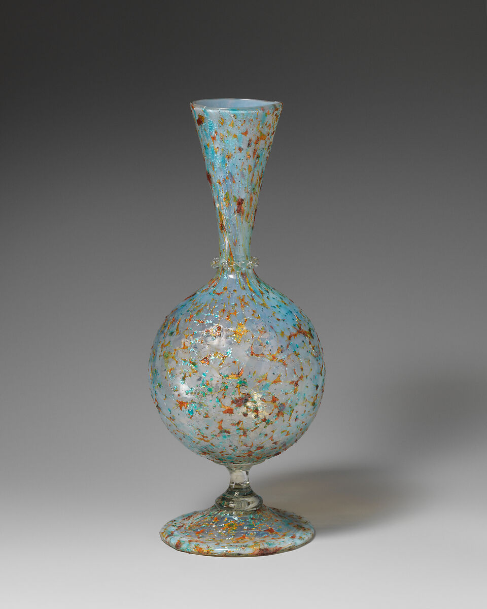 Vase, Attributed to Giuseppe Barovier (Italian, 1853–1942), Glass: blown and hot-worked, Italian, Venice (Murano)