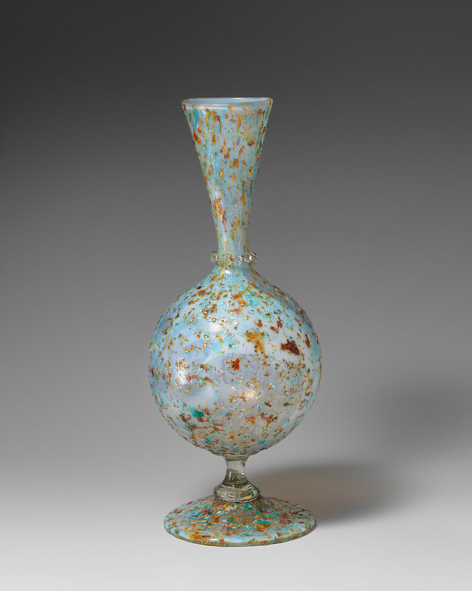 Vase, Attributed to Giuseppe Barovier (Italian, 1853–1942), Glass: blown and hot-worked, Italian, Venice (Murano) 