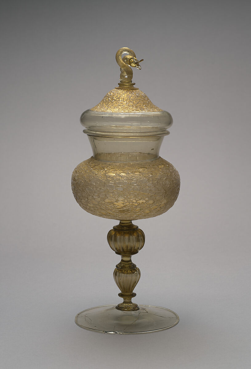 Standing cup with cover, Glass, Italian, Venice (Murano) 
