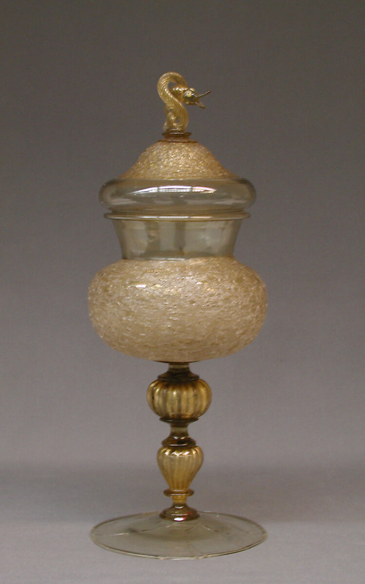 Standing cup with cover, Glass, Italian, Venice (Murano)