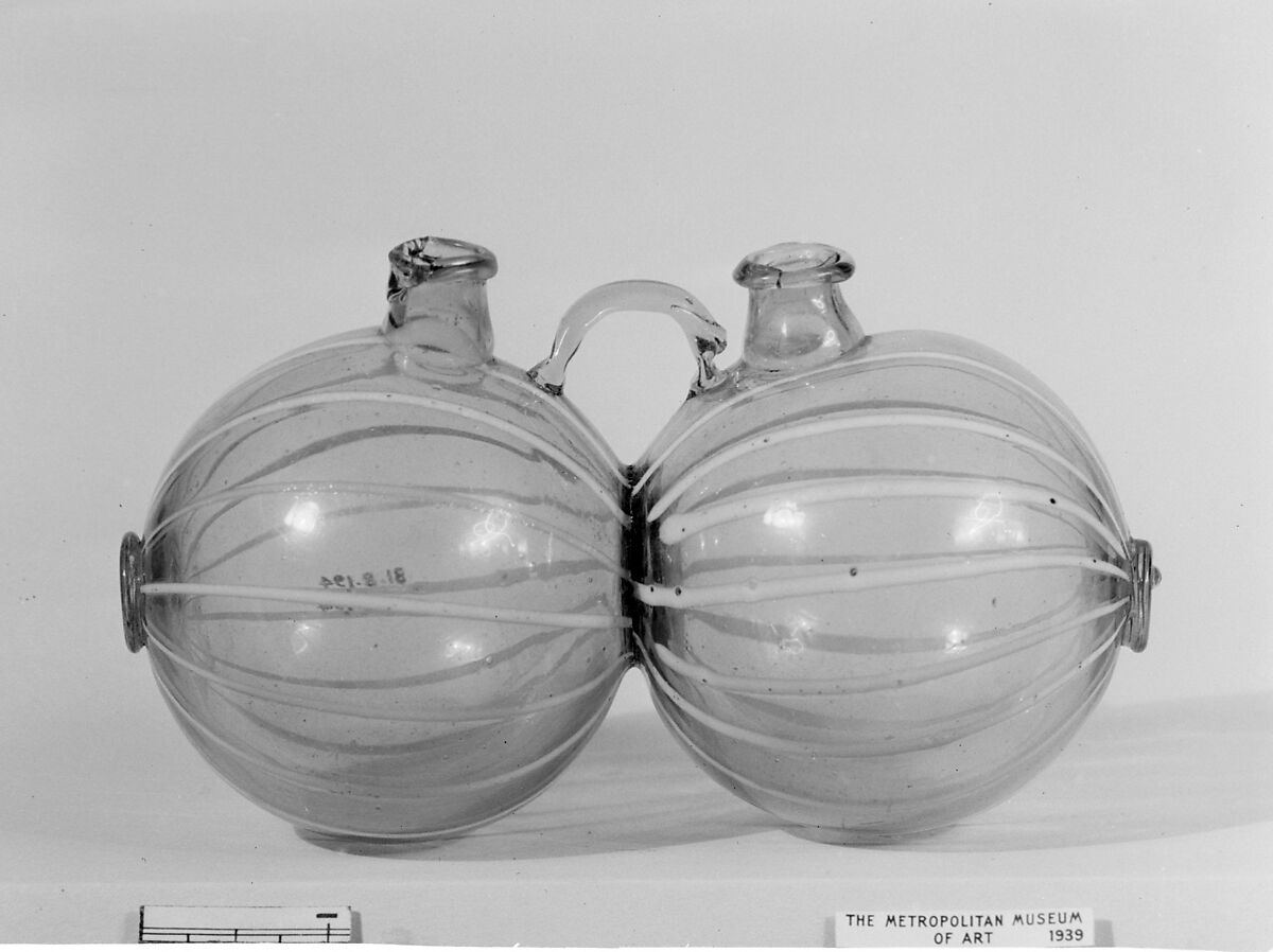 Double flask, Glass, French 