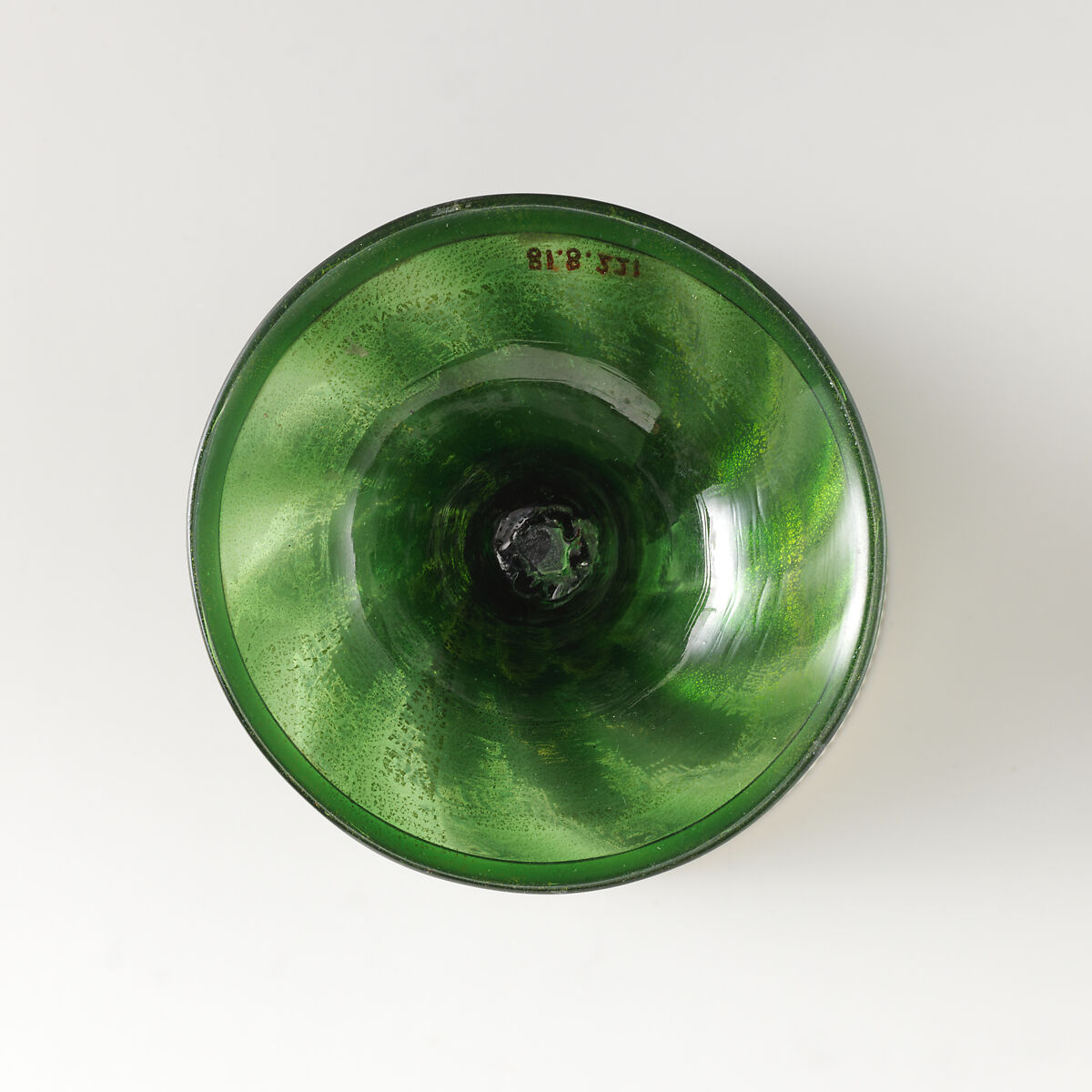 Goblet with lace design, Probably Società Anonima per Azioni Salviati &amp; C. (Italian, 1866–1872), Glass: blown, enameled and gilded, Italian, Venice (Murano)