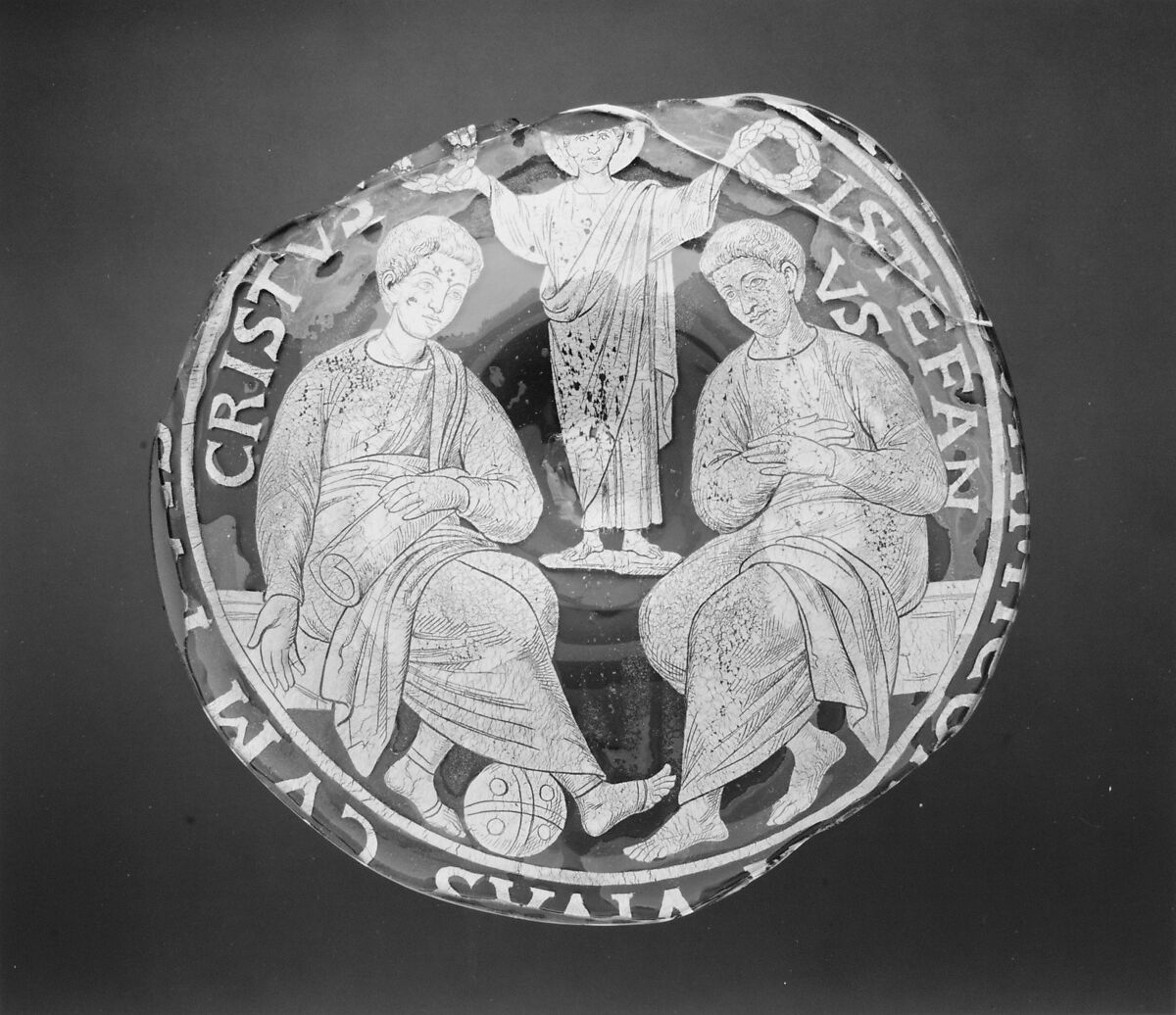 Plate (fragment), Glass, Italian