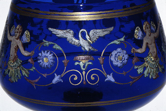 Goblet, Dr. Antonio Salviati Company (Italian, 1859–1987), Glass; blown, enameled, and gilded, Italian, Venice (Murano)