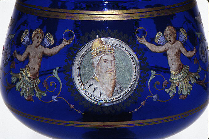 Goblet, Dr. Antonio Salviati Company (Italian, 1859–1987), Glass; blown, enameled, and gilded, Italian, Venice (Murano)