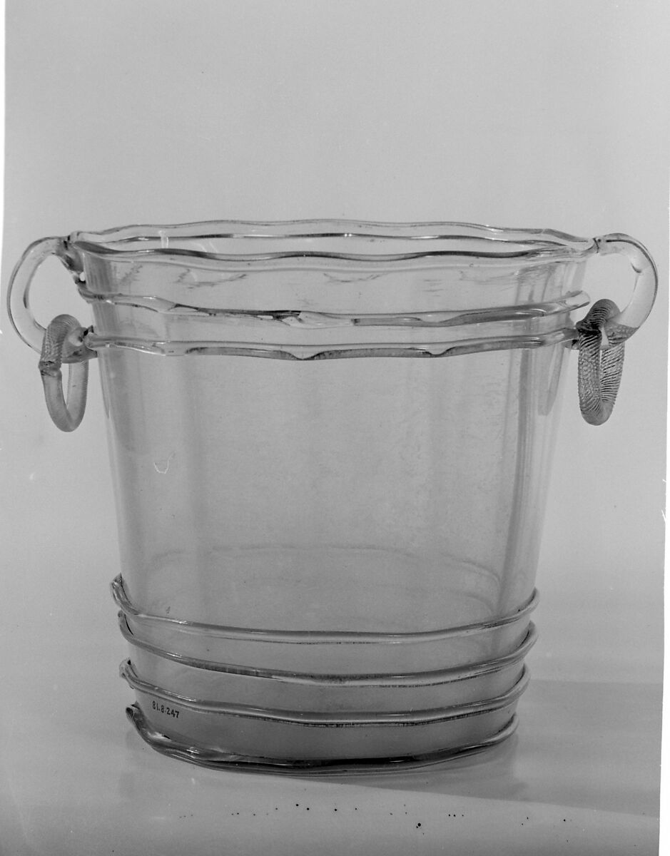 Pail or cistern, Glass, Italian, Venice (Murano) 