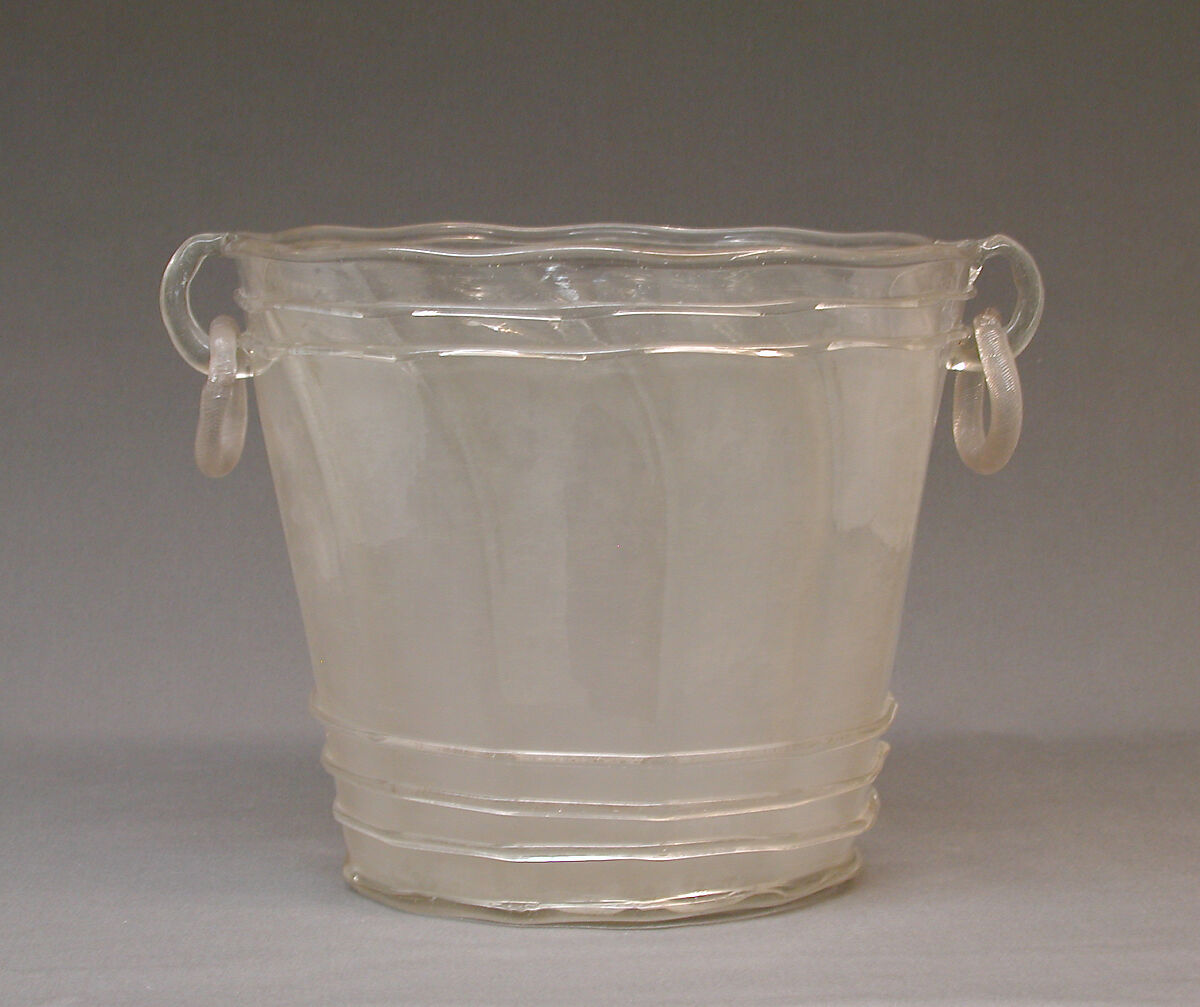 Pail or cistern, Glass, Italian, Venice (Murano) 