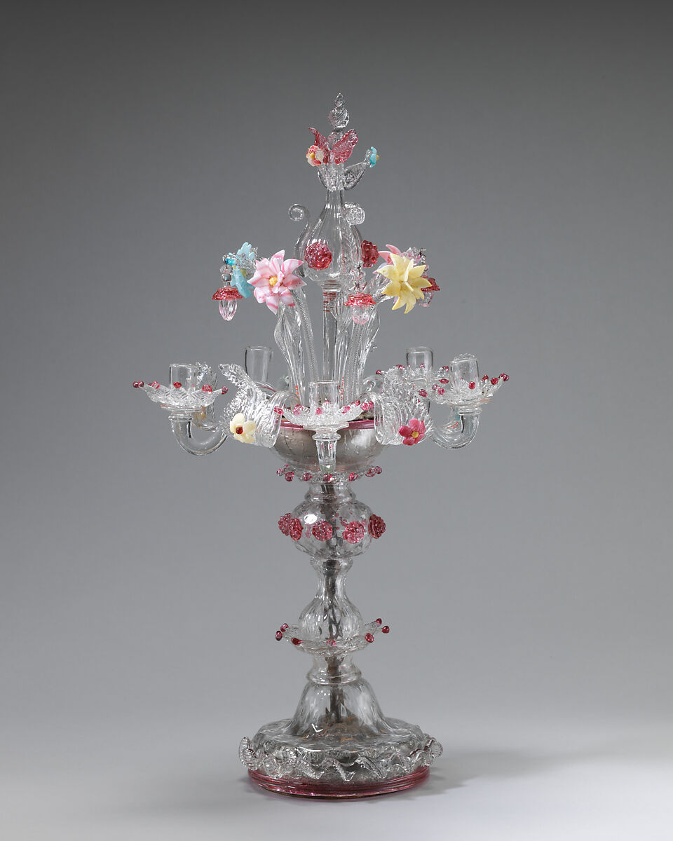 Candelabrum (one of a pair), Glass, Italian, Venice (Murano) 