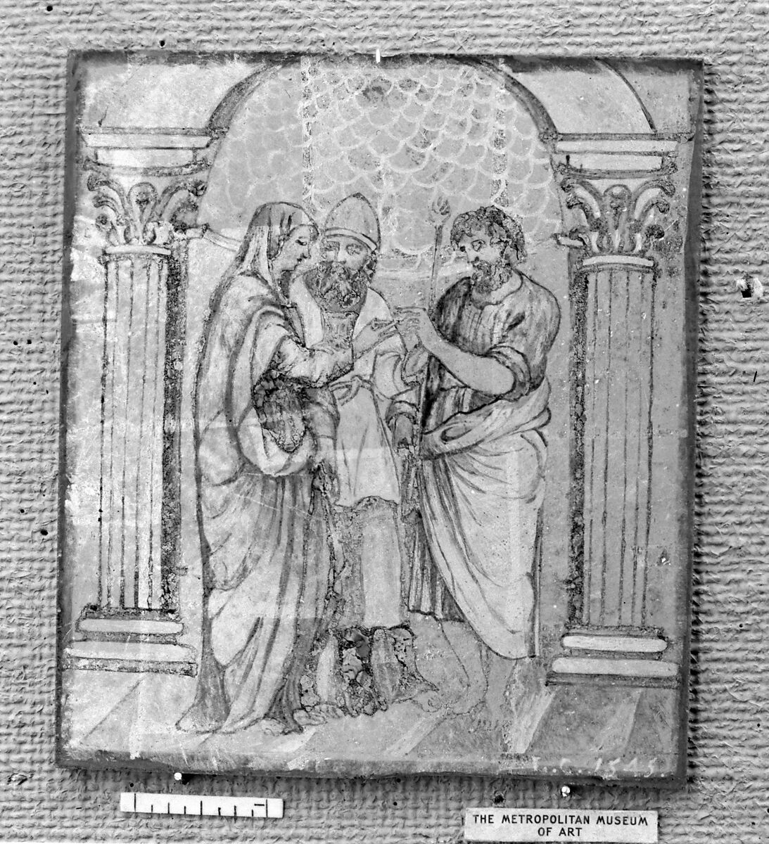 Marriage of the Virgin, Verre églomisé, Italian, Venice (Murano) 