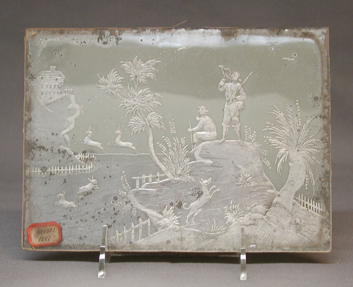 Hunting scene, Glass, Italian, Venice (Murano) 