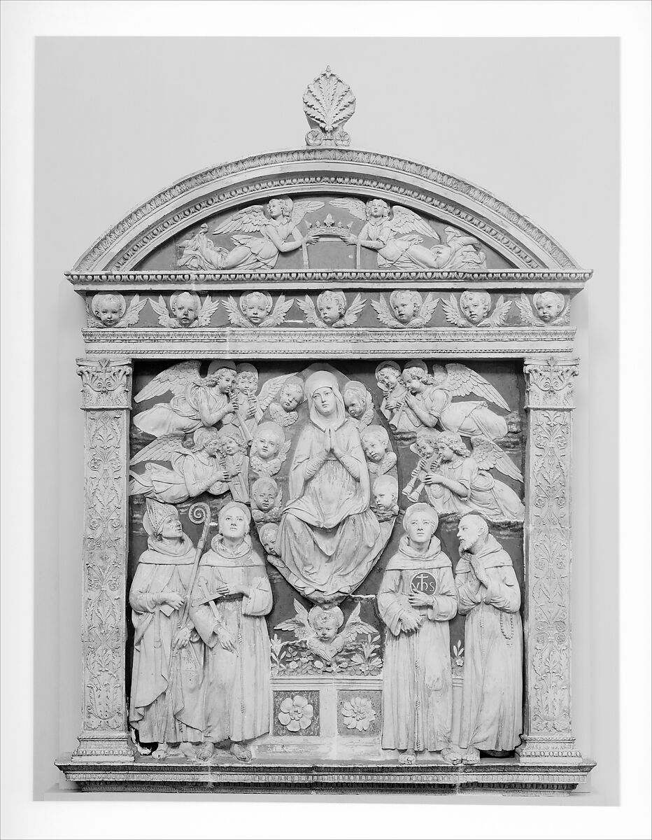 The Assumption of the Virgin, Workshop of Andrea della Robbia (Italian, 1435–1525), Glazed terracotta, Italian, Florence 