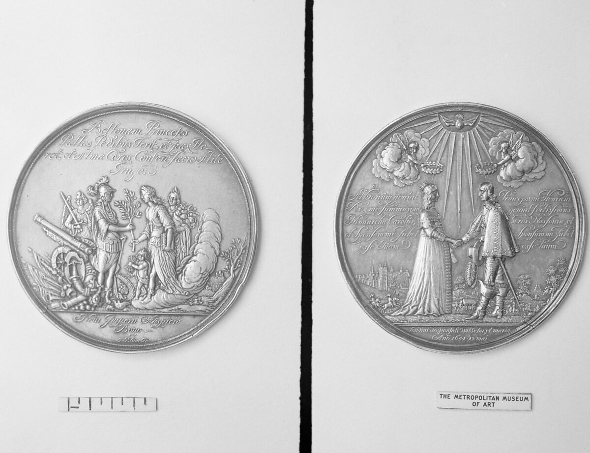 Commemorating Marriage at Whitehall of William II, Prince of Orange-Nassau and Mary, Princess Royal of England, 1641, Medalist: Johann Blum (German, Bremen 1599–1689), Silver, German 