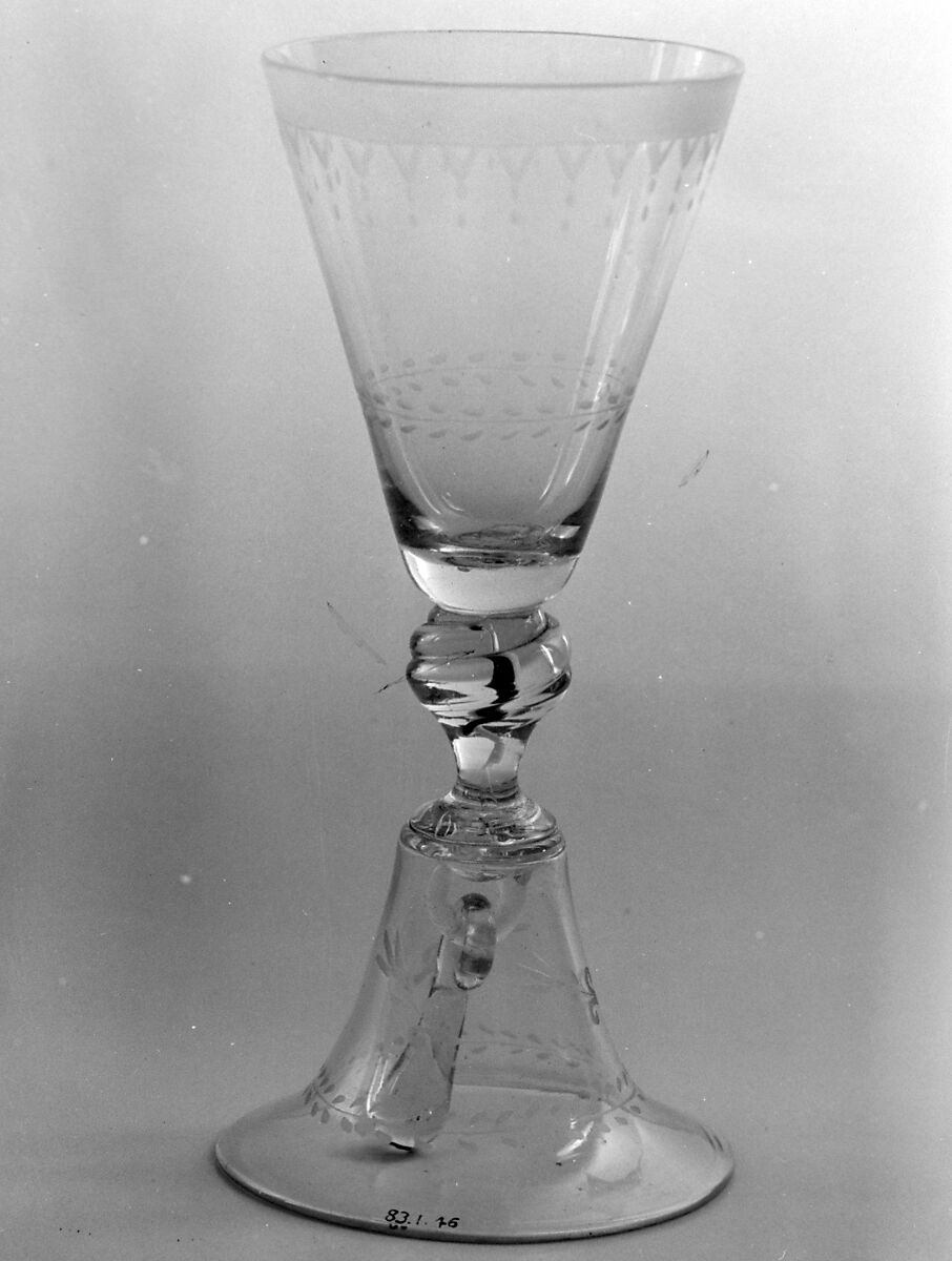 Goblet with bell, Glass, German, probably Saxony 