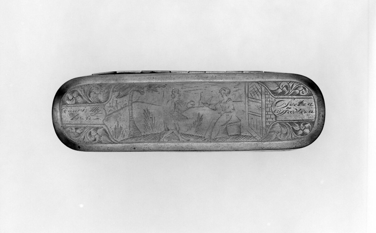 Tobacco box, Brass, copper, Dutch