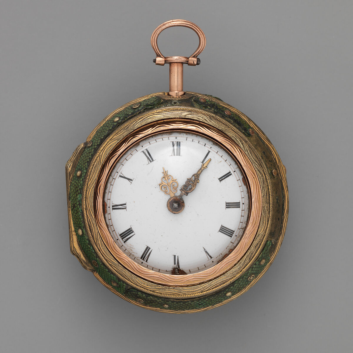 Watch, Watchmaker: (W.R.?) Rose (ca. 1750), Copper gilt, silver, enamel, British 