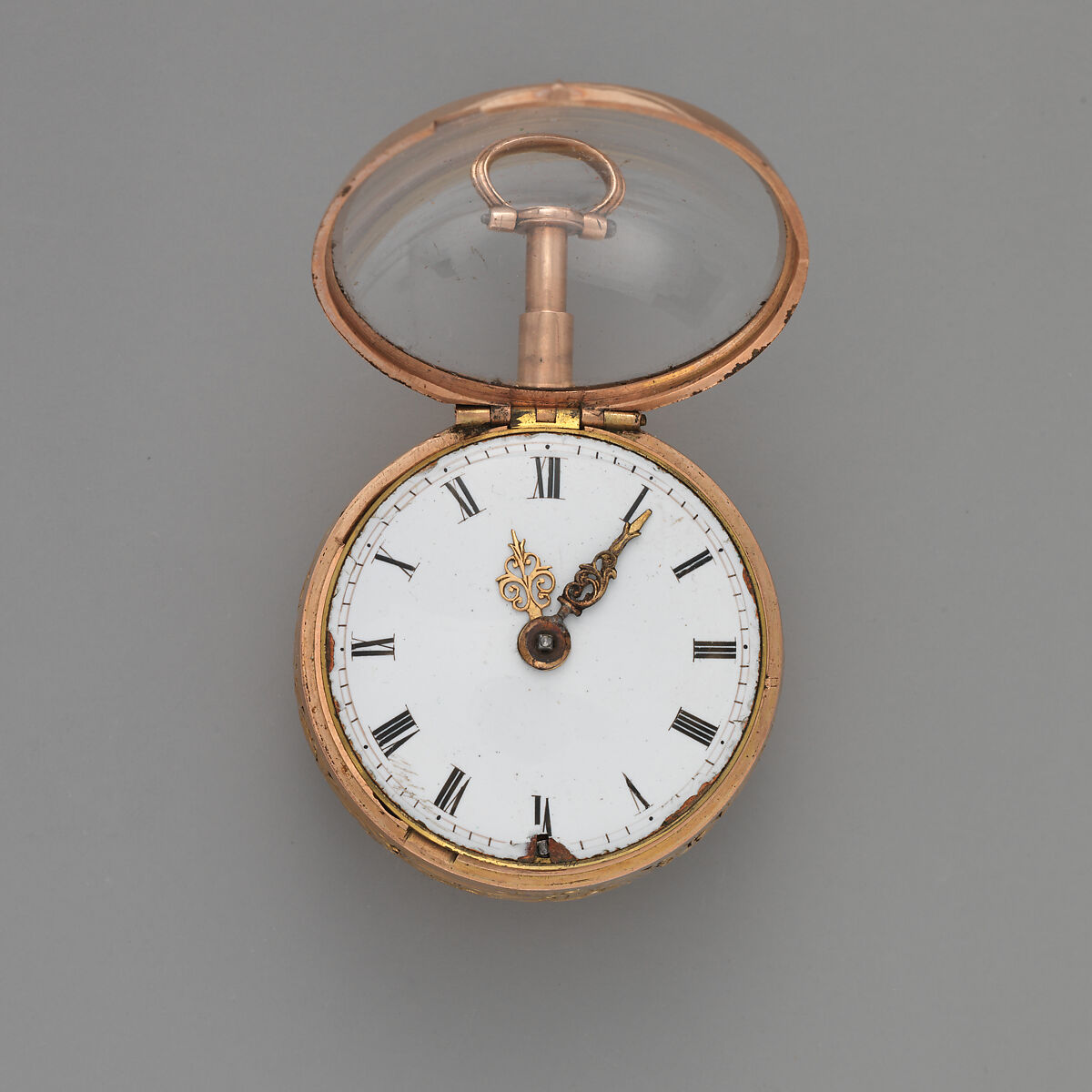 Watch, Watchmaker: (W.R.?) Rose (ca. 1750), Copper gilt, silver, enamel, British
