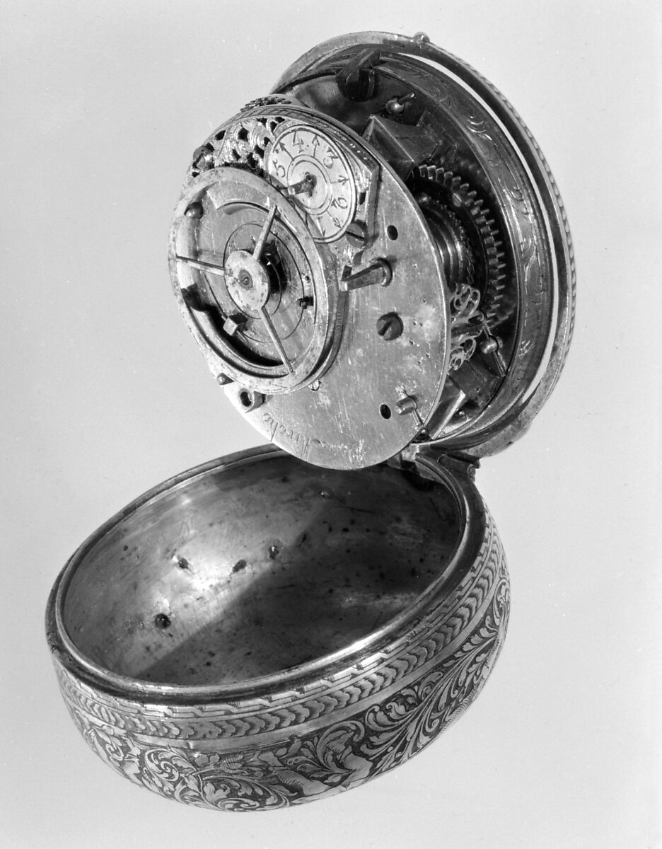 Watch with revolving portraits, Watchmaker: Denis Miroglio (or Miroli) (1682–before 1748), Silver, niello, enamel, Swiss, Geneva