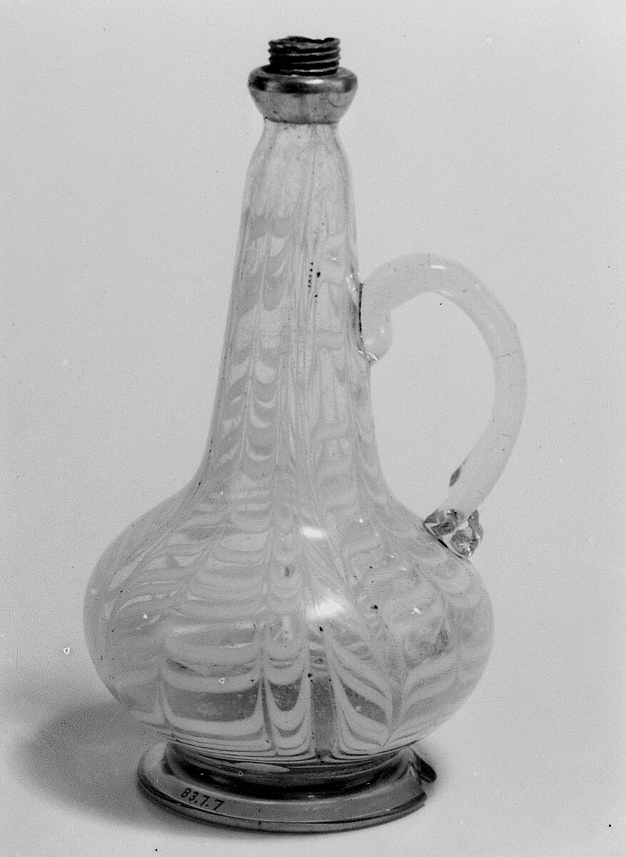 Cruet, Glass; pewter, German 